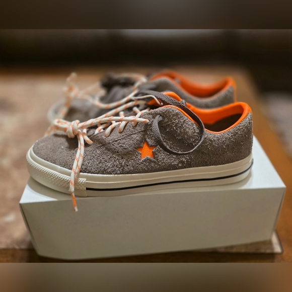 CONS By Converse Gray Sneakers with Orange Accents - Picture 3 of 4